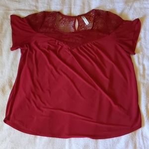 Perception Women's Red Lace Top 1x